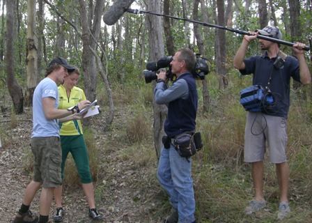 Lillian Burrill during filming of Totally Wild